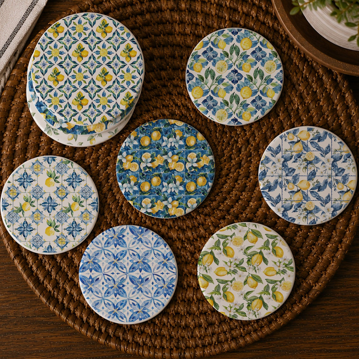 Mediterranean Lemon Coasters