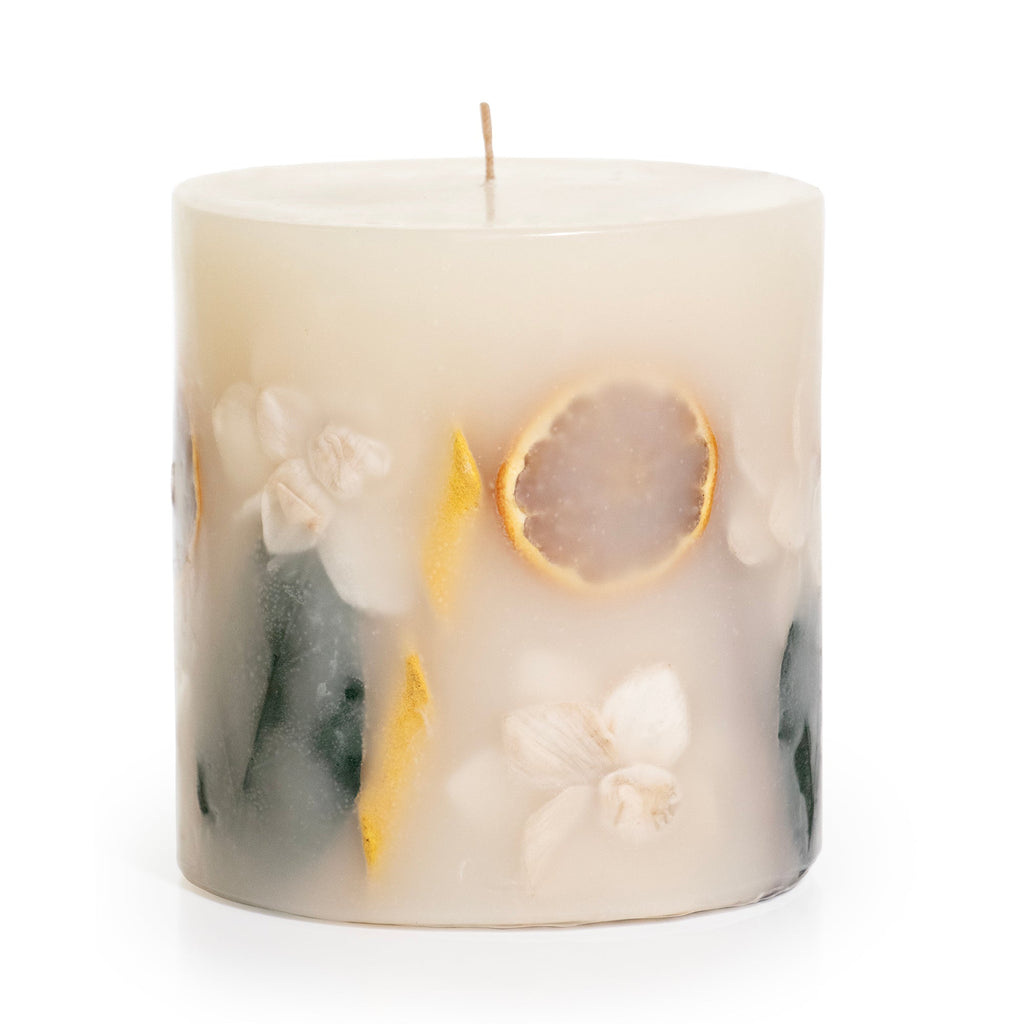 Lemon Zest & Thyme Botanical Pillar Candle - Che Cose Belle