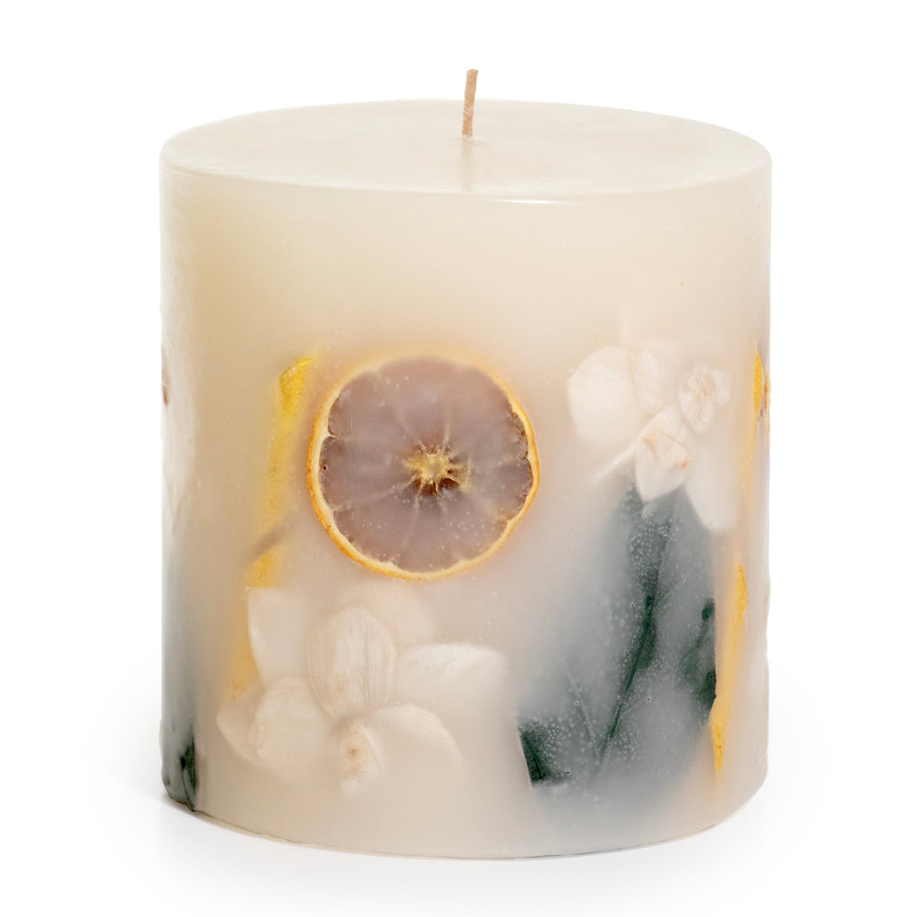 Lemon Zest & Thyme Botanical Pillar Candle - Che Cose Belle