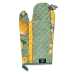 Lemons Green Cotton Oven Mitt by Tissus Toselli - Che Cose Belle