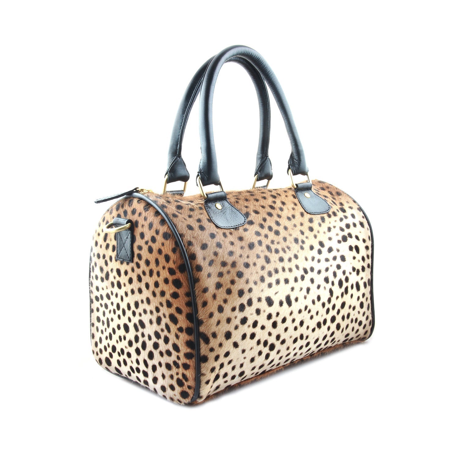Leopard Leather Barrel Bag - Che Cose Belle