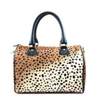 Leopard Leather Barrel Bag - Che Cose Belle