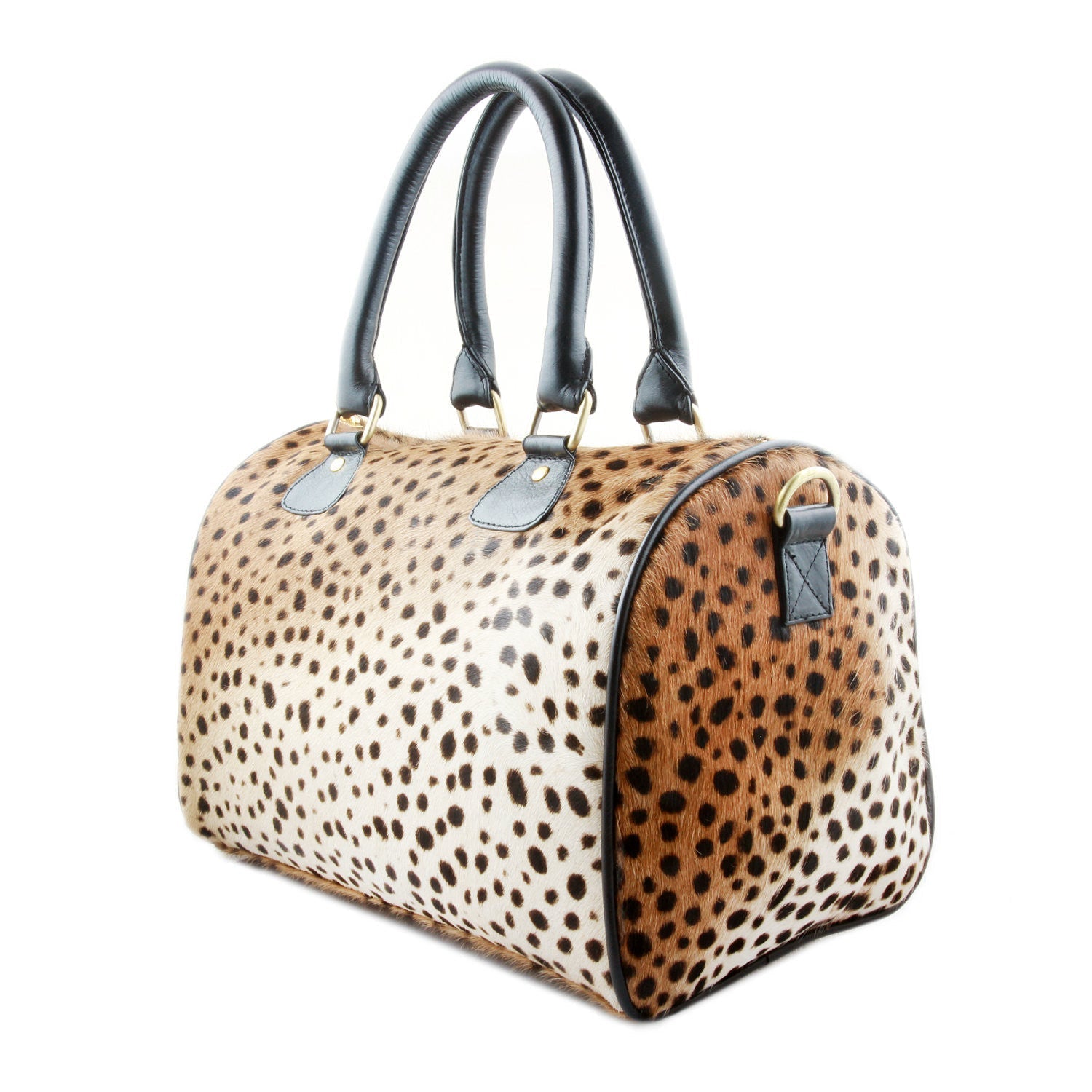 Leopard Leather Barrel Bag - Che Cose Belle