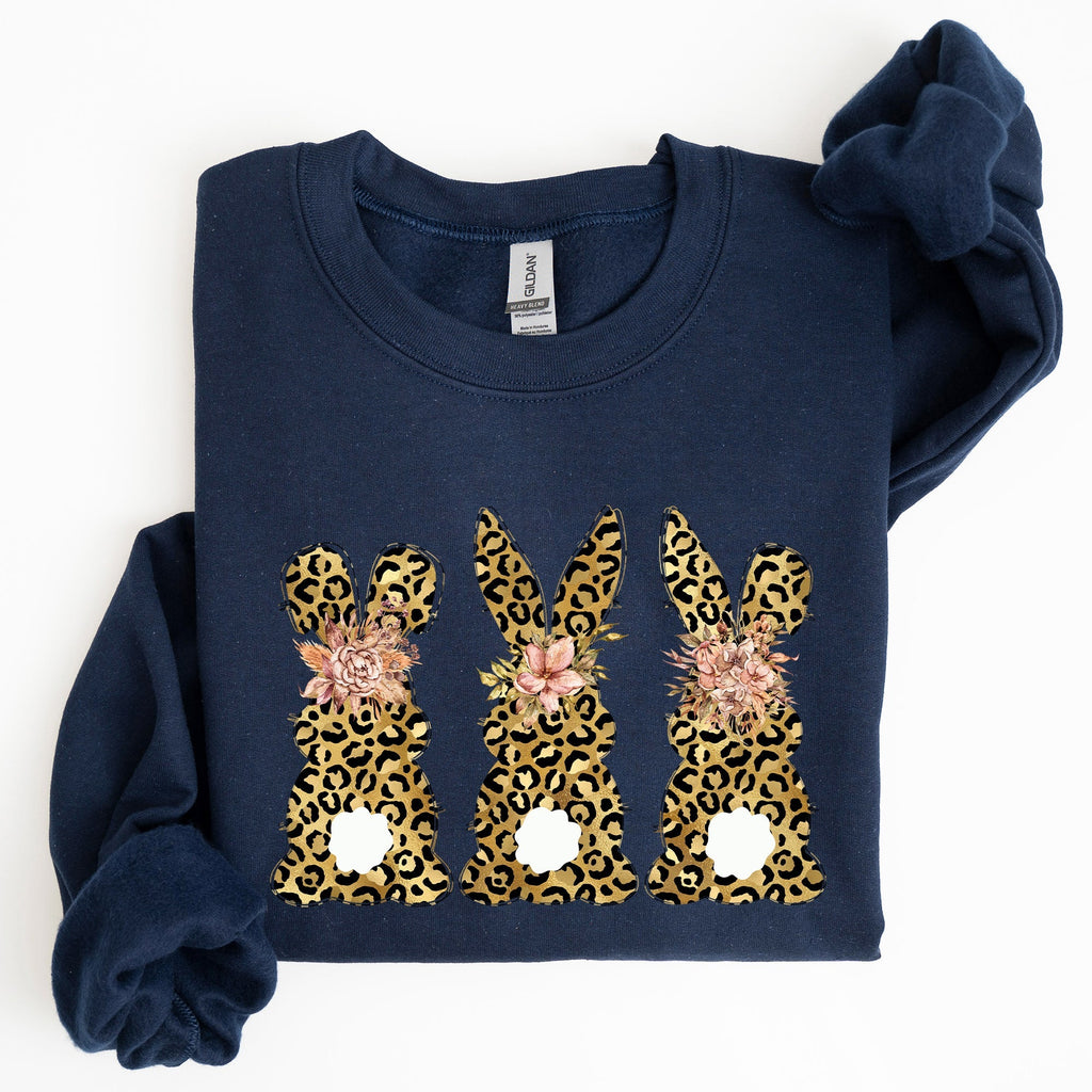 Leopard Print Easter Bunnies, Easter Rabbit Sweatshirt - Che Cose Belle