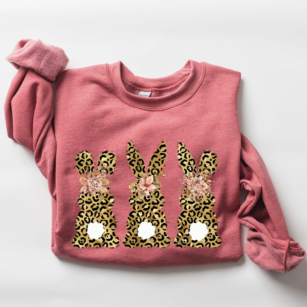 Leopard Print Easter Bunnies, Easter Rabbit Sweatshirt - Che Cose Belle