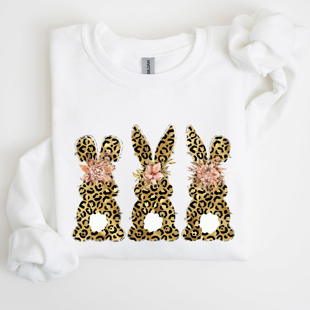 Leopard Print Easter Bunnies, Easter Rabbit Sweatshirt - Che Cose Belle