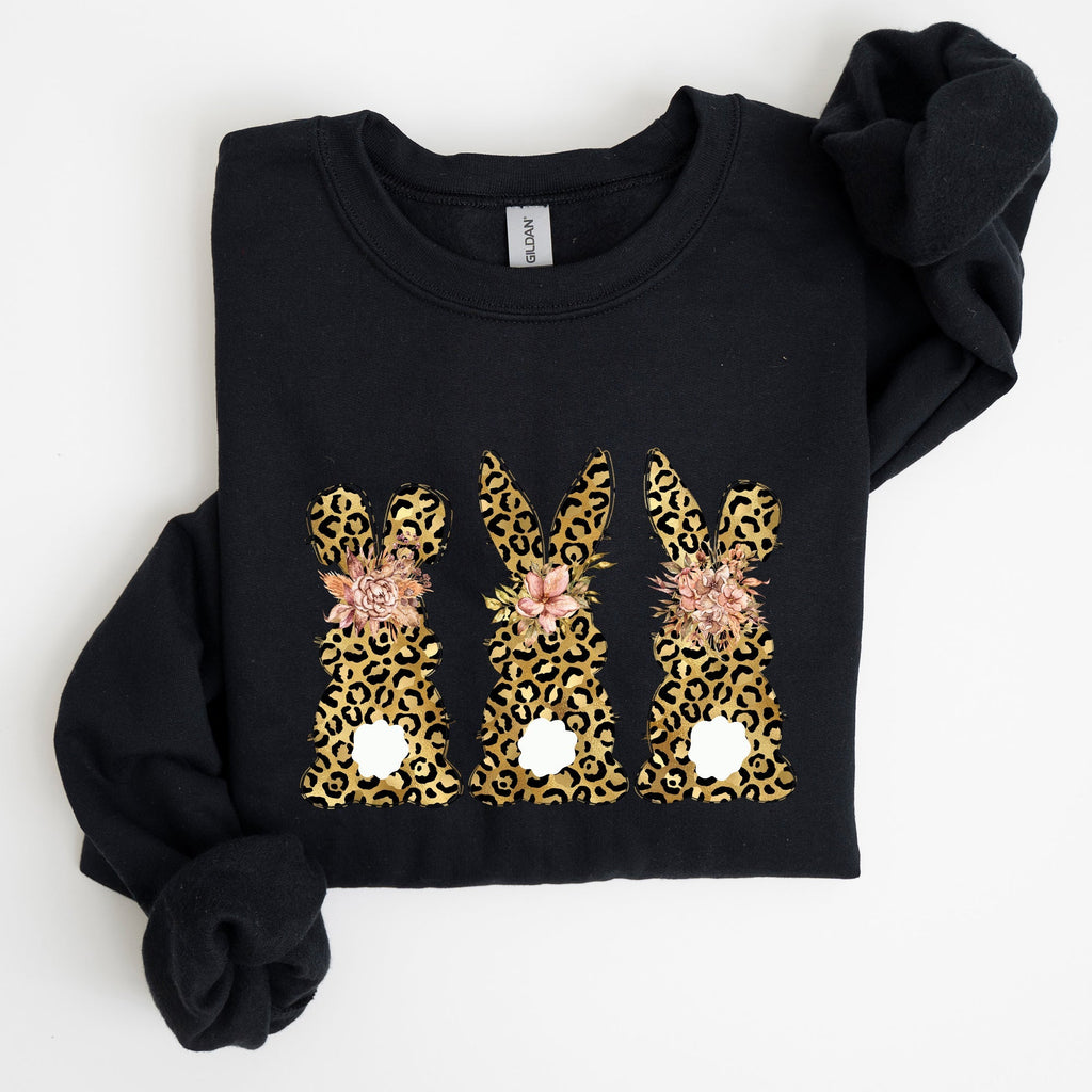 Leopard Print Easter Bunnies, Easter Rabbit Sweatshirt - Che Cose Belle