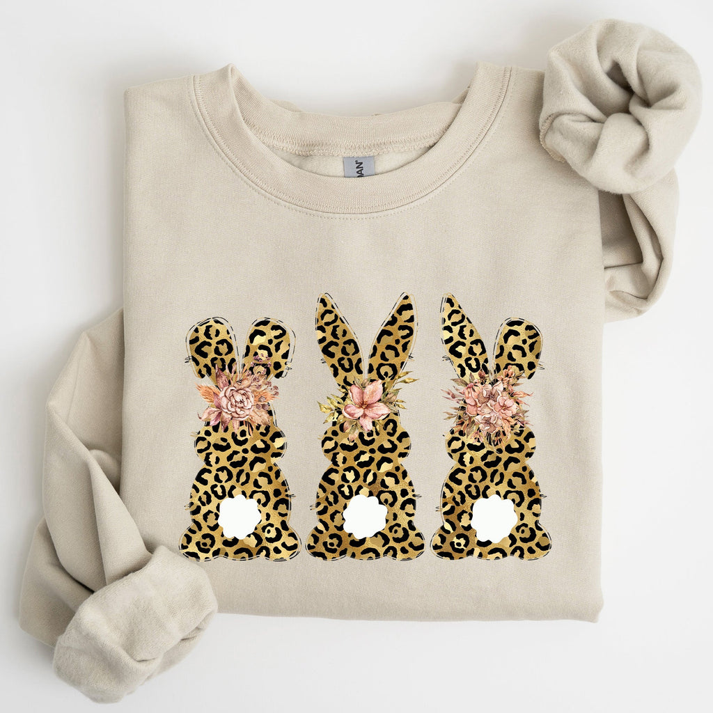 Leopard Print Easter Bunnies, Easter Rabbit Sweatshirt - Che Cose Belle