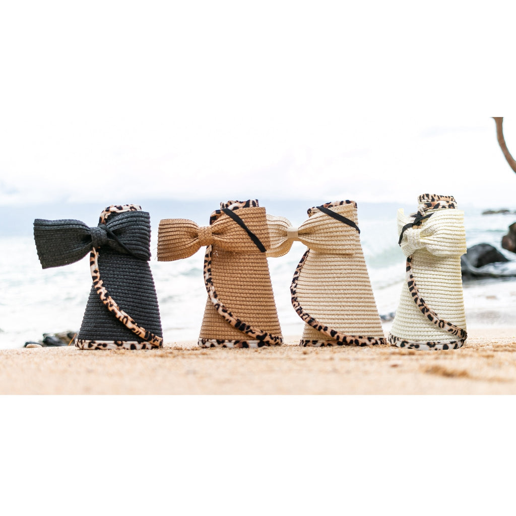Leopard Trim Foldable Bow Visors - Che Cose Belle