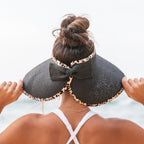 Leopard Trim Foldable Bow Visors - Che Cose Belle