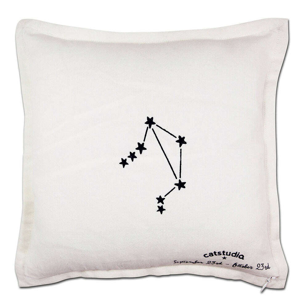 Libra Astrology Hand-Embroidered Pillow by Cat Studio - Che Cose Belle