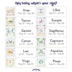 Libra Astrology Hand-Embroidered Pillow by Cat Studio