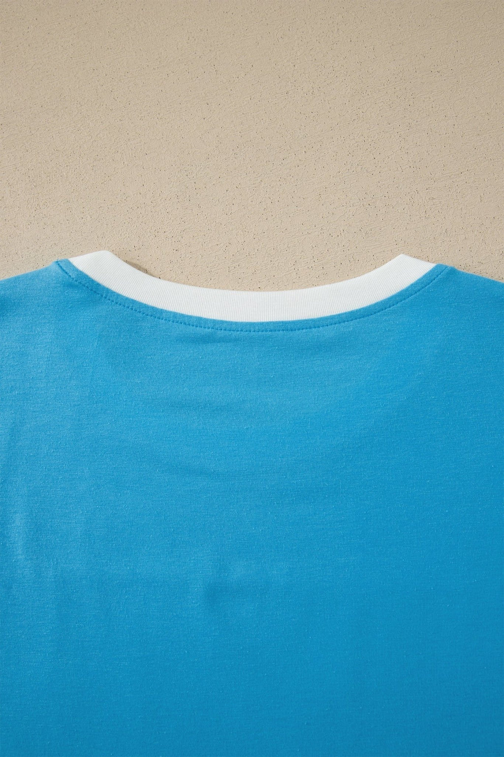 Light Blue Flag Print Patchwork Colorblock July 4th T Shirt - Che Cose Belle