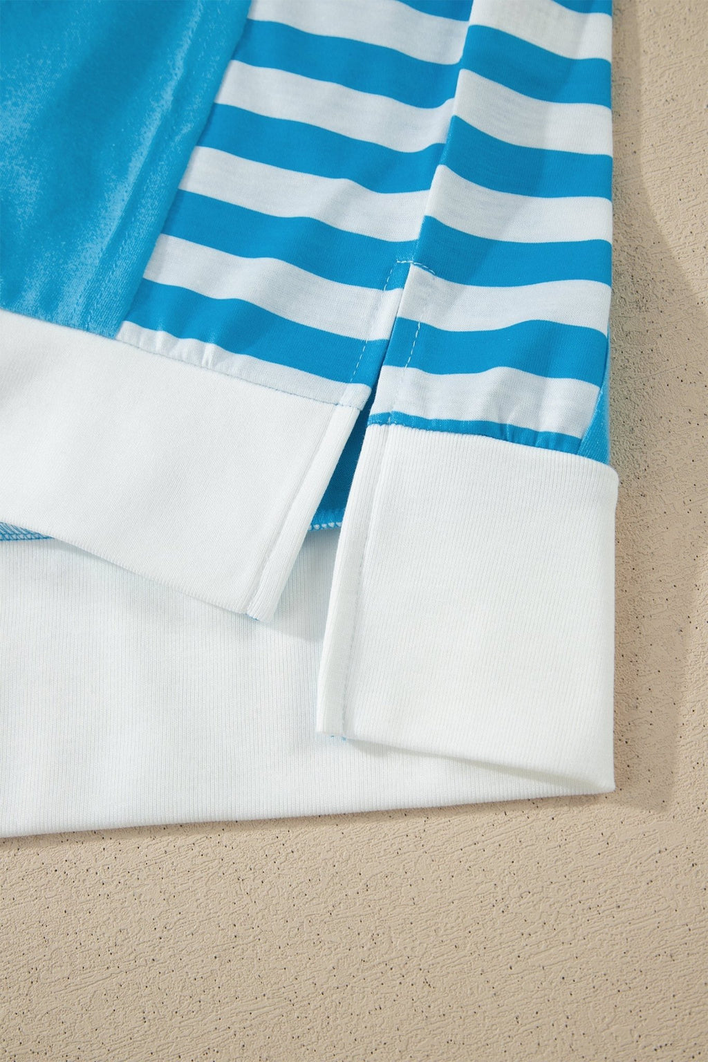 Light Blue Flag Print Patchwork Colorblock July 4th T Shirt - Che Cose Belle