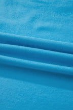 Light Blue Flag Print Patchwork Colorblock July 4th T Shirt - Che Cose Belle