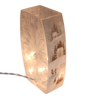 Lighted Glass Vase - Magical Winterland - Three Houses - 7¾ Inches tall - Che Cose Belle