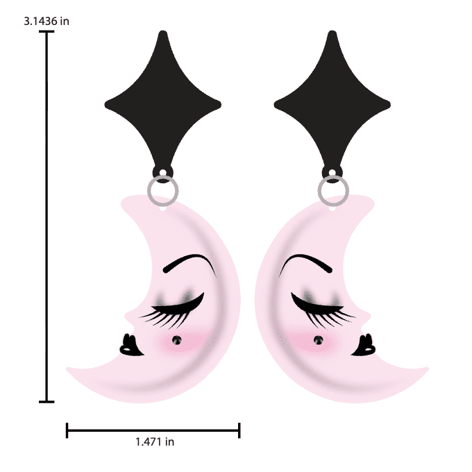 Lil Luna Lullaby Earrings by Miss Fluff x Lipstick & Chrome - Che Cose Belle
