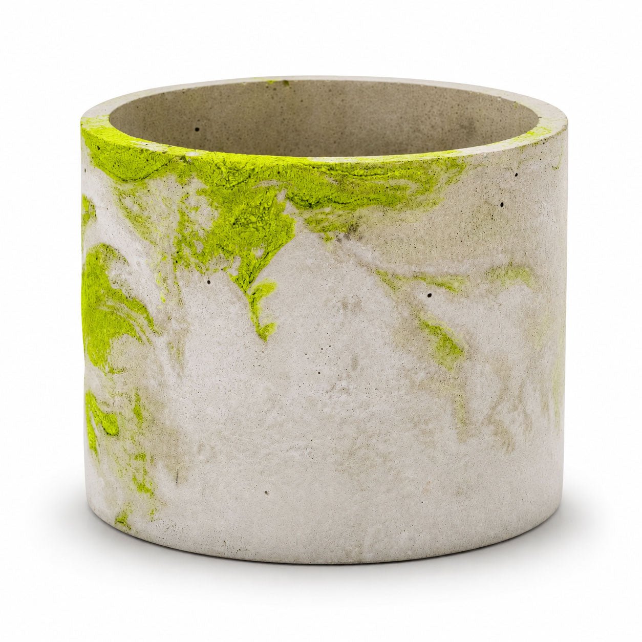 Lime & Gray Concrete Flower Pot | 6" x 4.75" x 4.75" | Color Crete Creations - Che Cose Belle