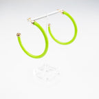 Lime Green Hoop Earrings - Che Cose Belle
