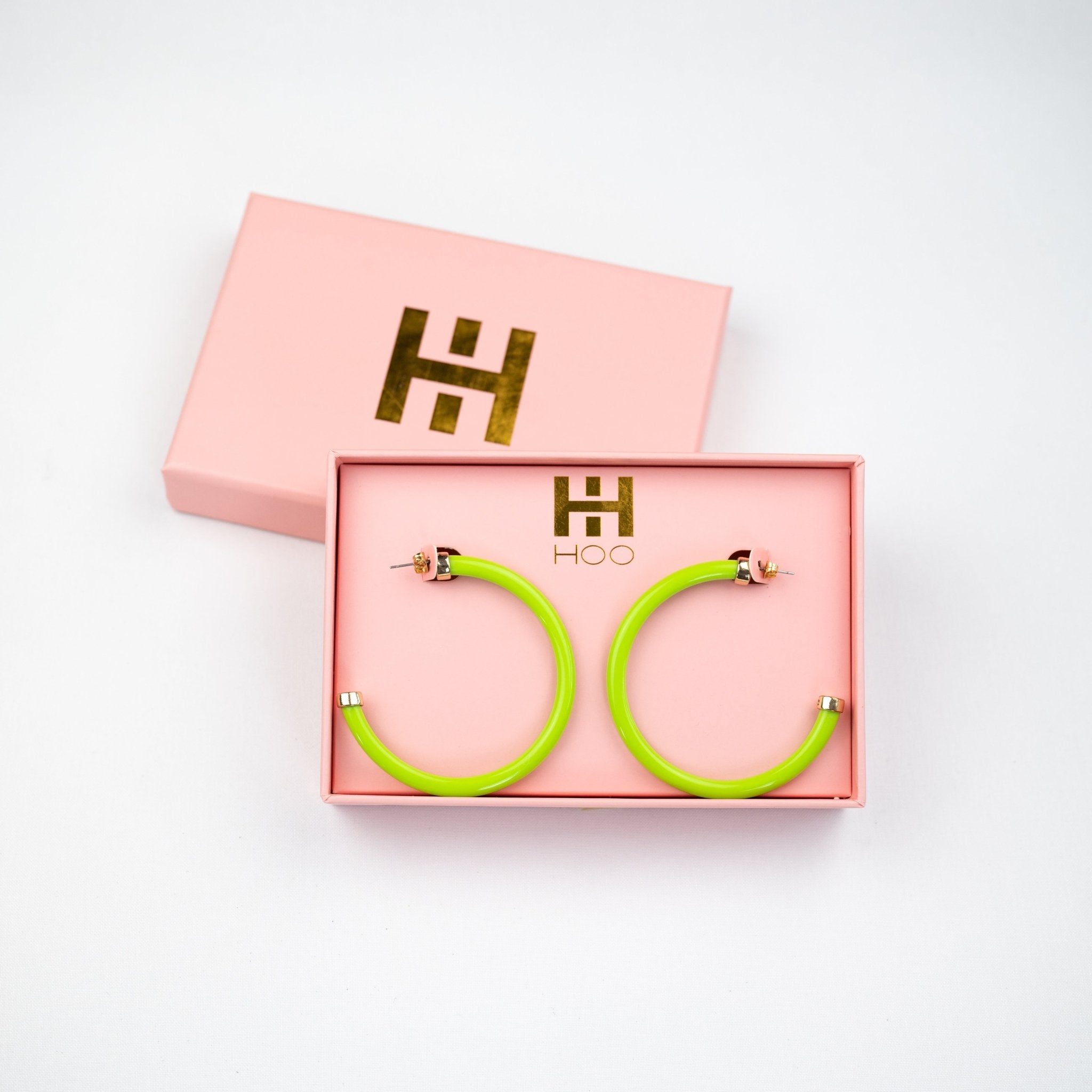 Lime Green Hoop Earrings - Che Cose Belle