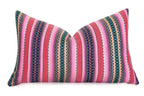 LIMITED 003 - Peruvian Stripe Pillow Cover - Pink and Green - Che Cose Belle