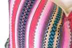 LIMITED 003 - Peruvian Stripe Pillow Cover - Pink and Green - Che Cose Belle