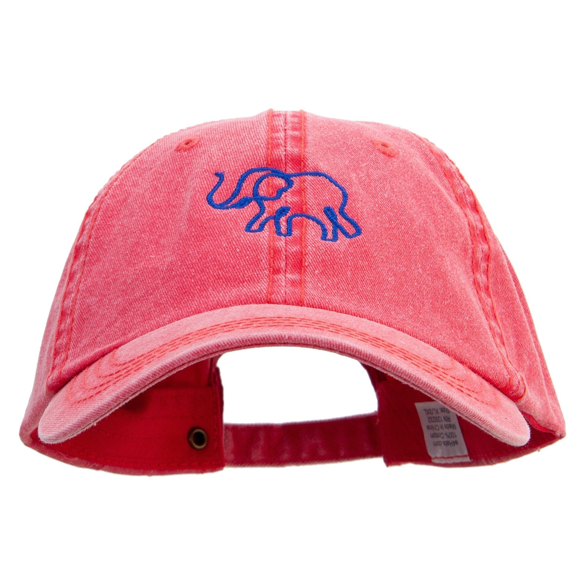 Lineal Elephant Embroidered Big Size Washed Pigment Dyed Cap - Che Cose Belle