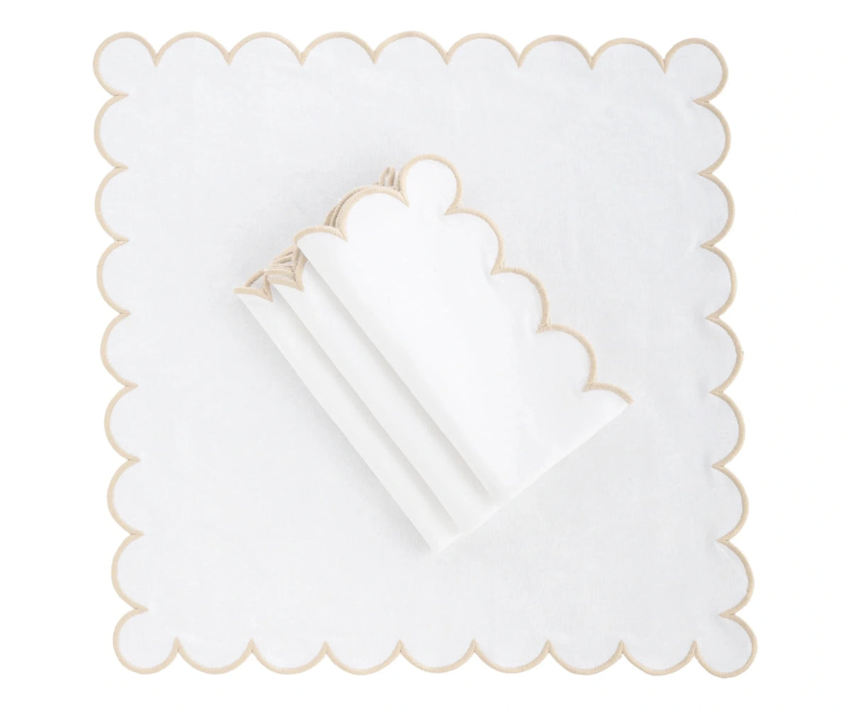 Linen Cloth Napkins - Scalloped - Che Cose Belle