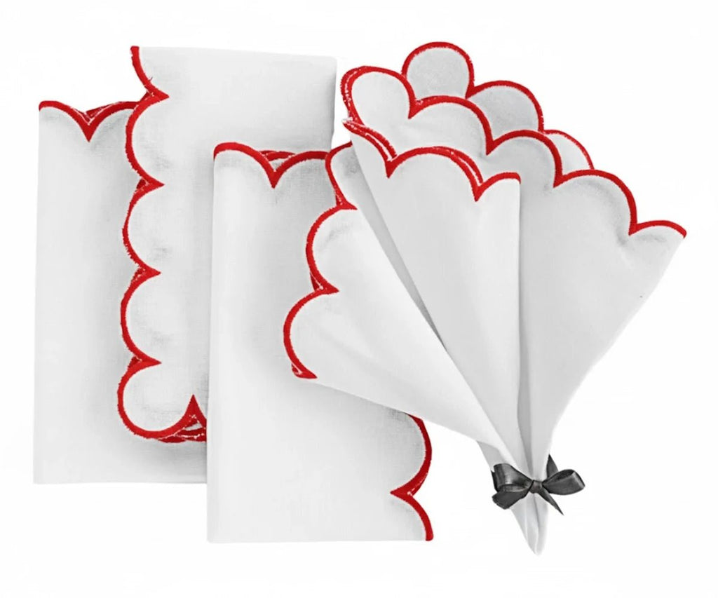 Linen Cloth Napkins - Scalloped - Che Cose Belle