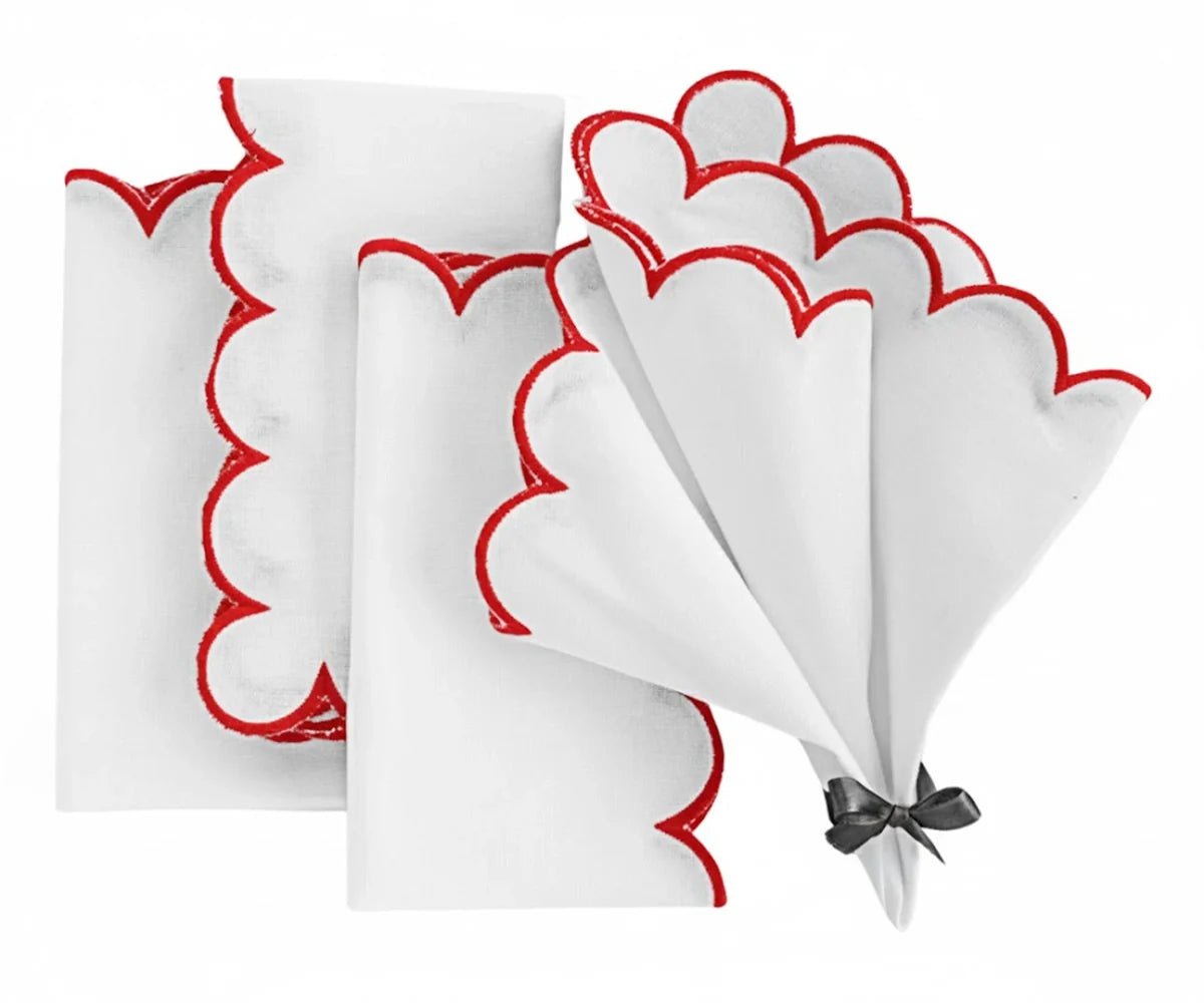 Linen Cloth Napkins - Scalloped - Che Cose Belle