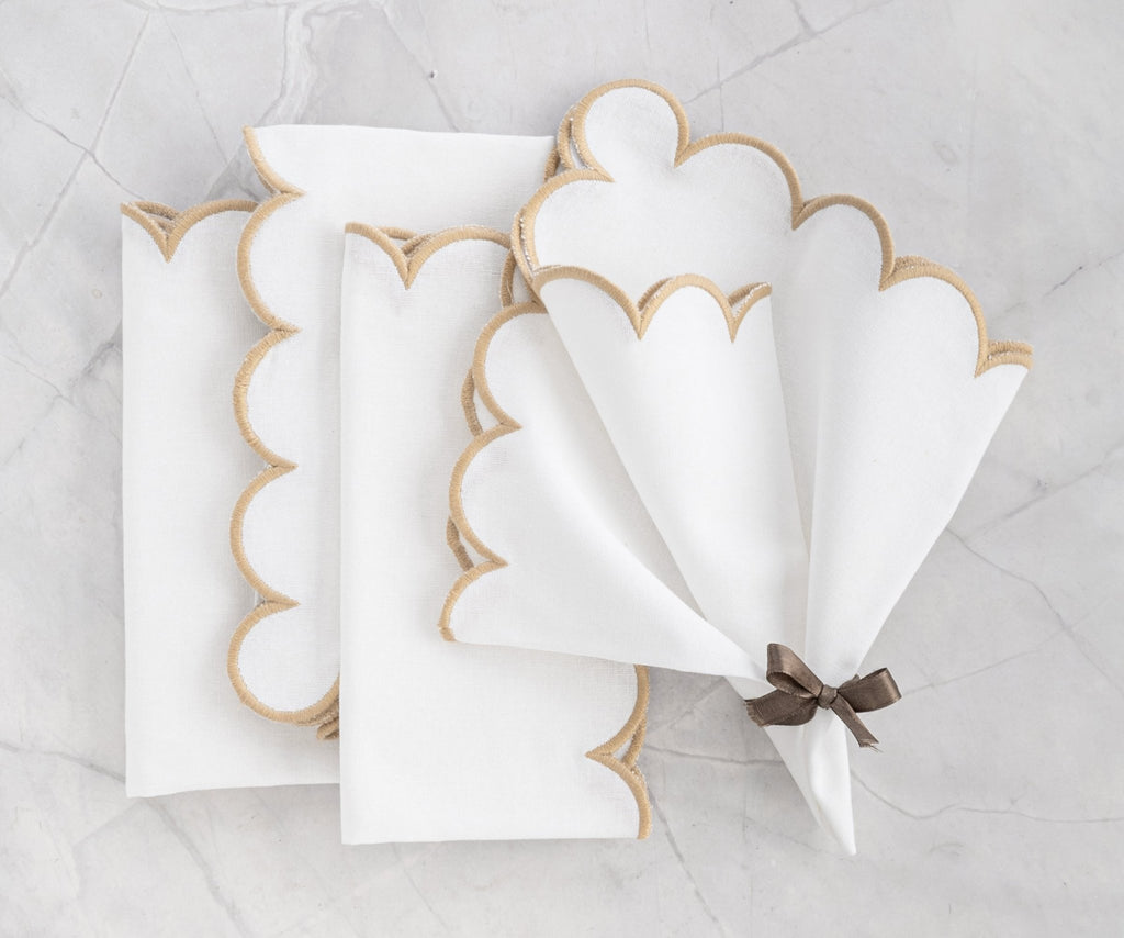 Linen Cloth Napkins - Scalloped - Che Cose Belle