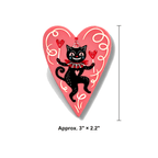 Dancing Cat in Heart Brooch by Johanna Parker x Lipstick & Chrome