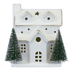Lit Ceramic House With Trees - Che Cose Belle
