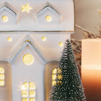 Lit Ceramic House With Trees - Che Cose Belle