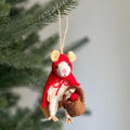 Little Red Mouse-ette Felt Ornament Ornament - Che Cose Belle