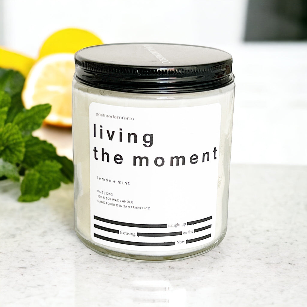 living the moment / lemon + mint candle - Che Cose Belle