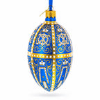 1896 Twelve Monograms Royal Glass Egg Ornament 4 Inches