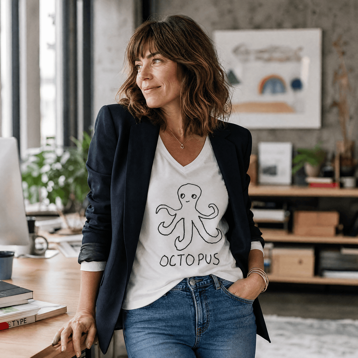 Octopus - V-neck Tee