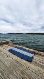 Lobster Rope Mat Navy Blue and Light Gray - Che Cose Belle