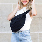 London Oversized Canvas Crescent Sling - Che Cose Belle
