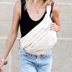 London Oversized Canvas Crescent Sling - Che Cose Belle