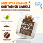 Lone Star Leather Container Candle - Che Cose Belle