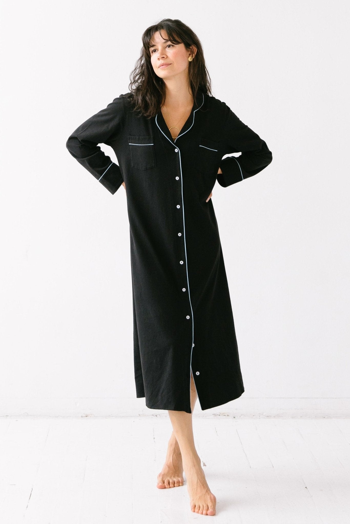 Long Luxury Sleep Shirt in Brushed Pima Cotton - Limited Colors - Che Cose Belle