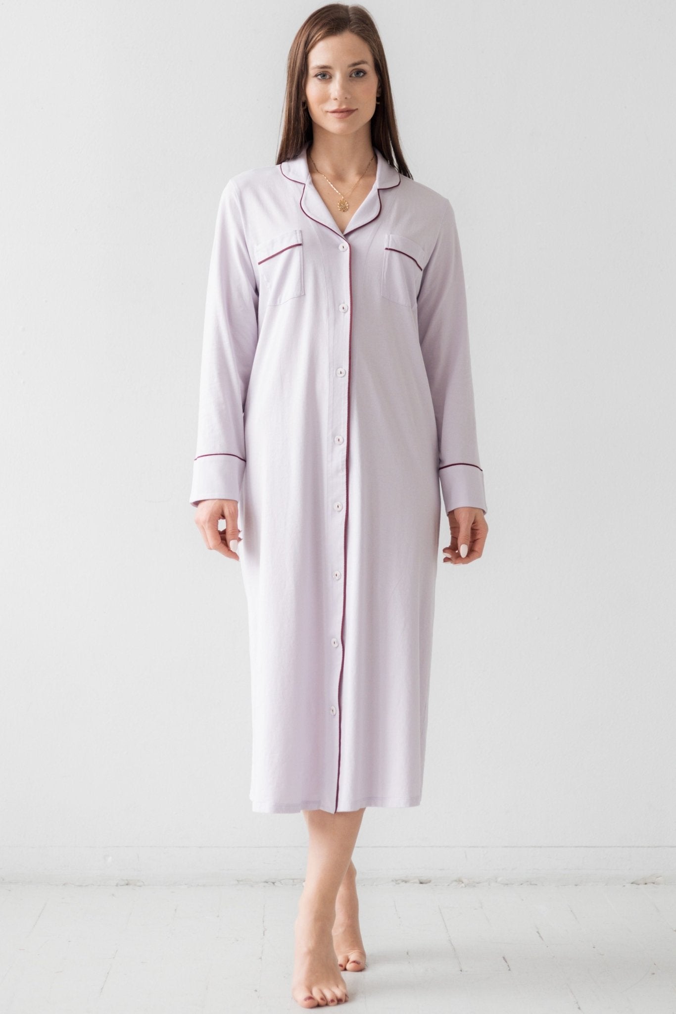 Long Sleep Shirt in Pima Cotton - Che Cose Belle