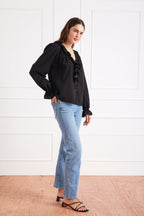 Long Sleeve Chloe Shirt in Black - Che Cose Belle