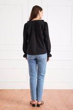Long Sleeve Chloe Shirt in Black - Che Cose Belle