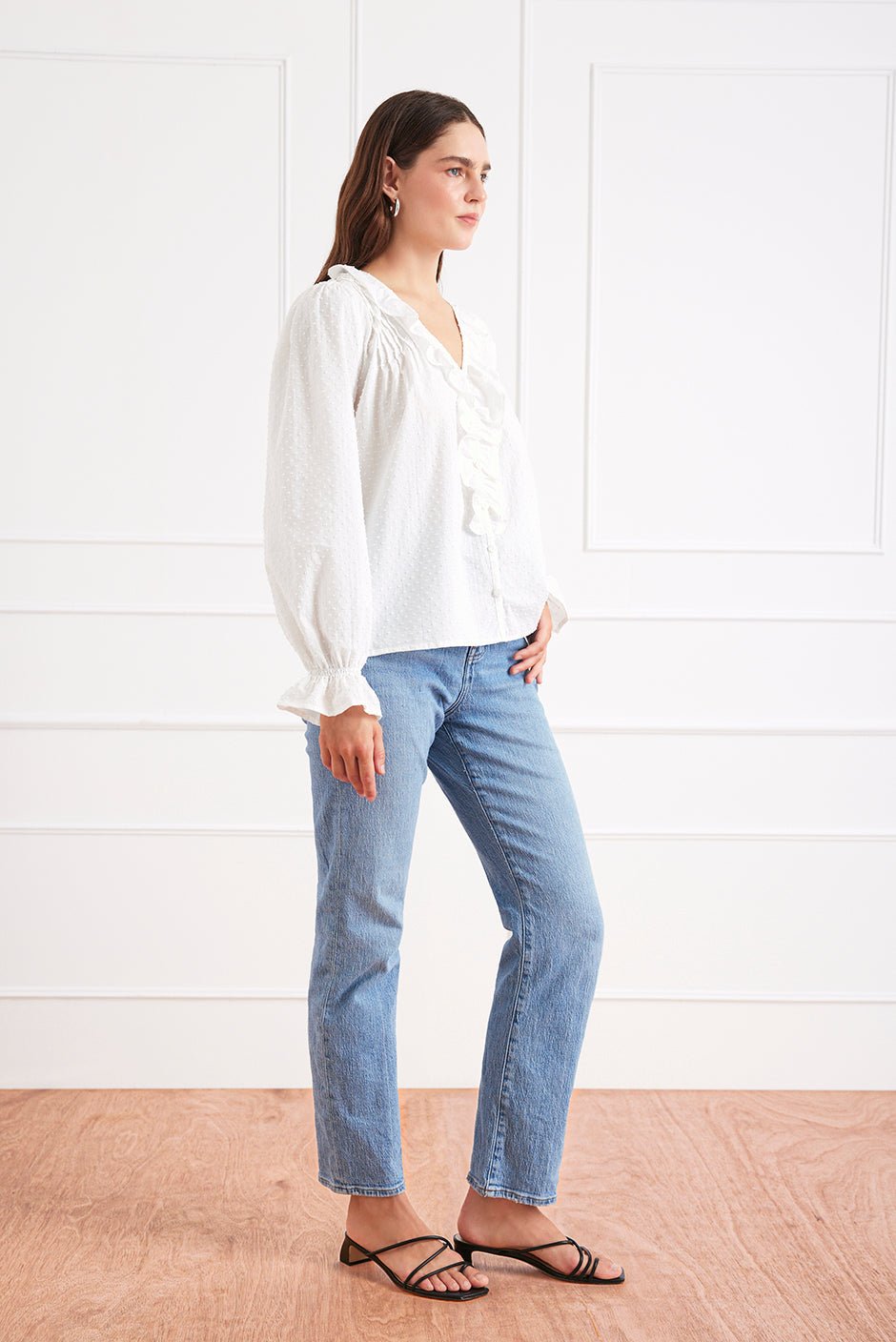 Long Sleeve Chloe Shirt in Off White - Che Cose Belle