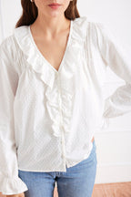 Long Sleeve Chloe Shirt in Off White - Che Cose Belle