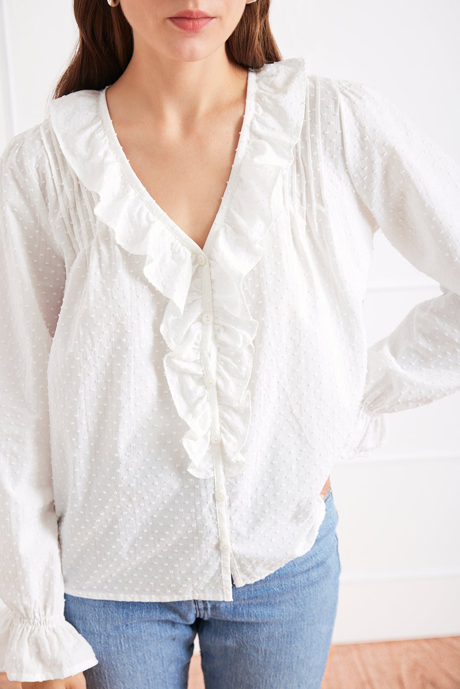 Long Sleeve Chloe Shirt in Off White - Che Cose Belle