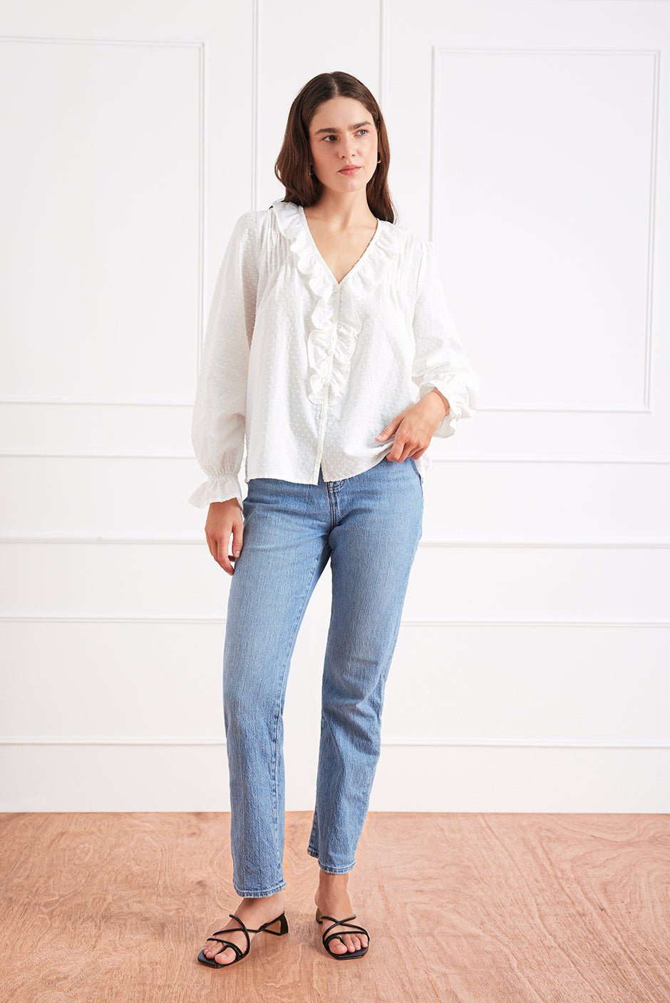 Long Sleeve Chloe Shirt in Off White - Che Cose Belle